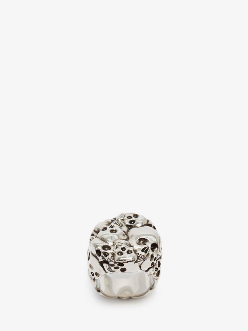 Anillos Alexander McQueen Multi Skull Hombre - Plateados - Mexico 871-LCEVOX